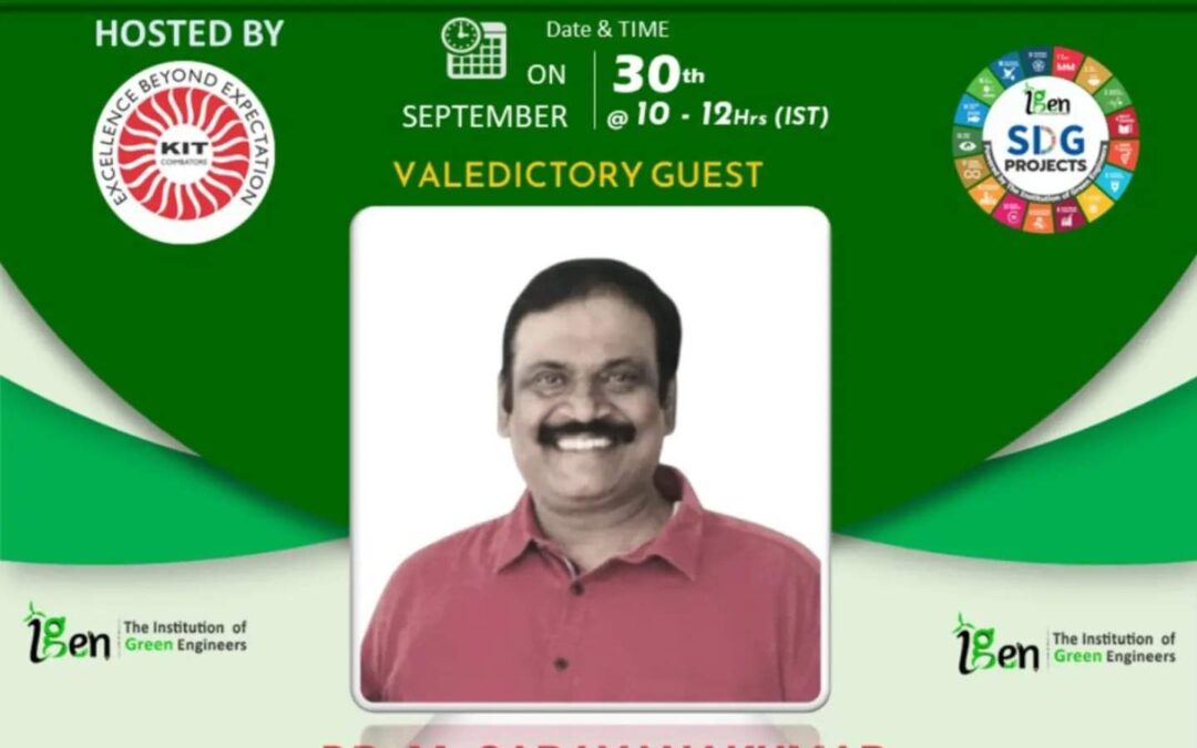 Dr. M. Saravanakumar, DEAN – Anna University Regional Campus Coimbatore will appreciate G01 Region Change Makers  of #igenenergy99challenge V1.0   #sdg7  #sdg13  project and present the IGEN Wall of  Fame.