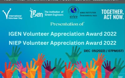 Presentation of IGEN-NIEP Volunteer Appreciation Award 2022 at IGEN-NIEP UN International Volunteer Day Celebration 2022