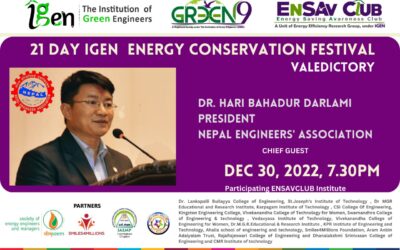 Greeting’s to participate Valedictory of IGEN Energy Conservation Festival