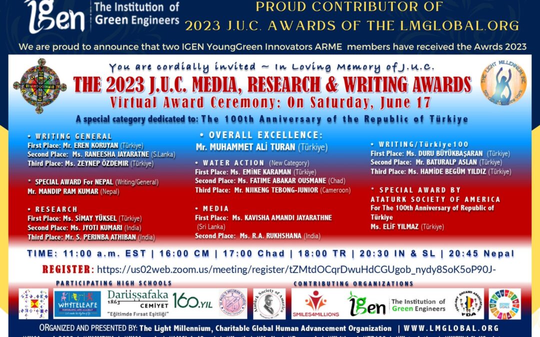 theigen happy to be Proud Contributor Of 2023 J.U.C. Awards Of the LMGlobal.Org