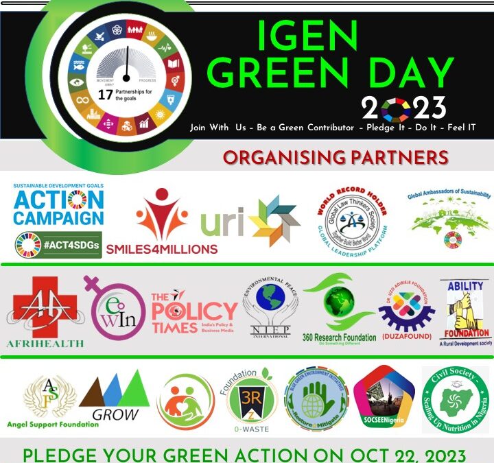 Invite organizations and individuals to #Pledge4Green during IGEN GREENDAY 2023!