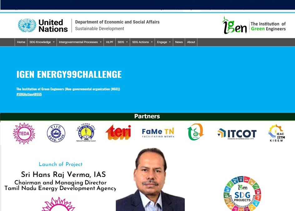 Launch of UN DESA Indexed IGEN ENERGY99CHALLENGE Version1.1