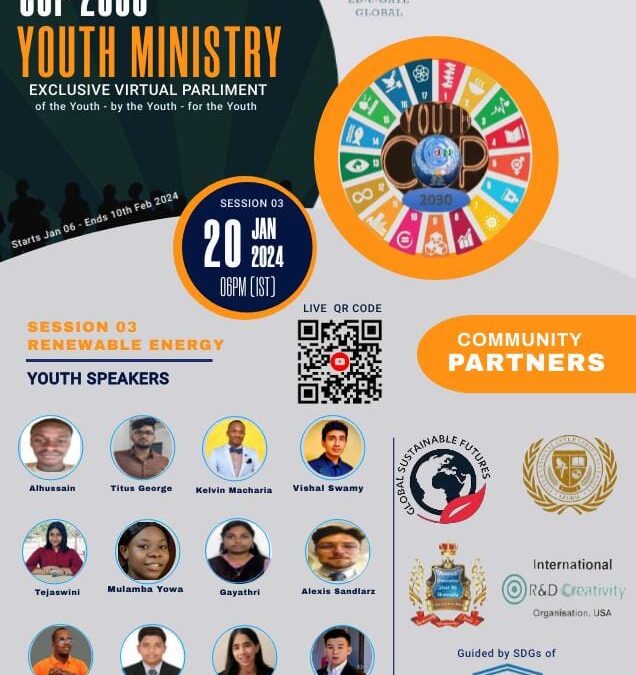 #theigen partnered COP 2030  Youth Ministry -Renewable Energy talks