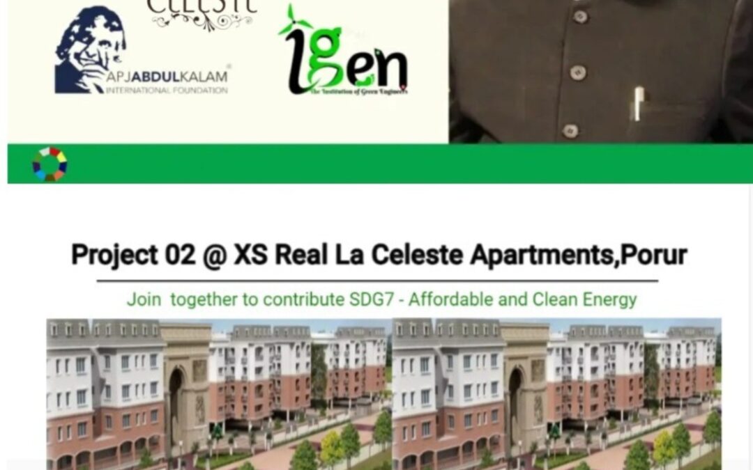 Launch of  IGEN KALAM ENSAVER COMMUNITY Project Second edition action starts @ XS Real La Celeste Apartments,Porur- Chennai