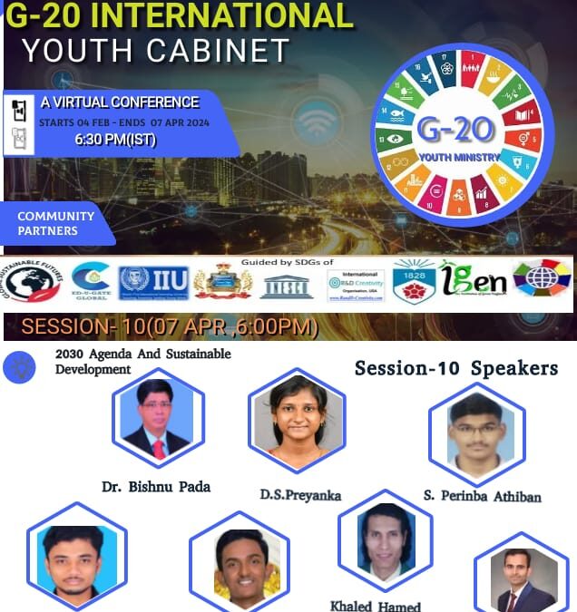 theigen partnered G-20 Youth Ministry Session 10-International talk 2030 agenda and Sustainable Development.