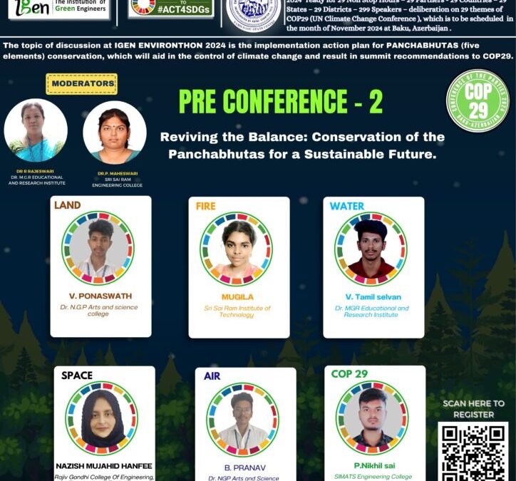 🗓 Pre-Conference 02: Reviving the Balance: Conservation of the Pancha bhutas for a Sustainable Future