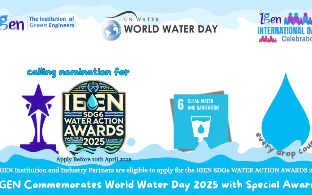 Call for Nominations – IGEN SDG6 WATER ACTION AWARDS 2025