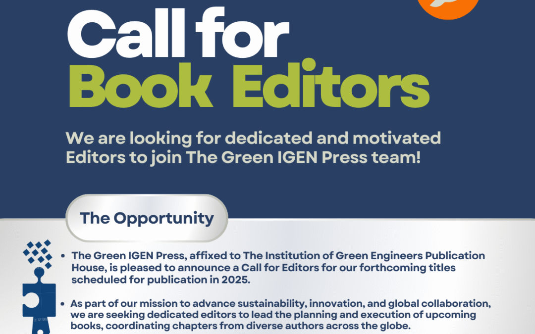 📢 Call for Editors – The Green IGEN Press (2025 Titles)