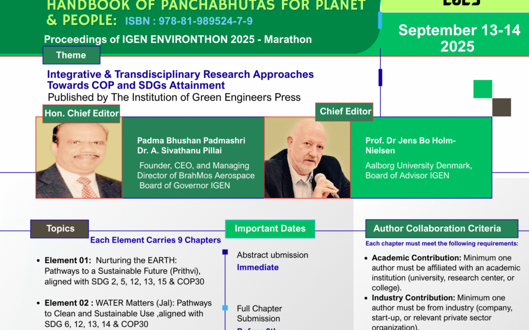 📢 Final Call for Chapter AuthorsHandbook of Panchabhutas for Planet & People