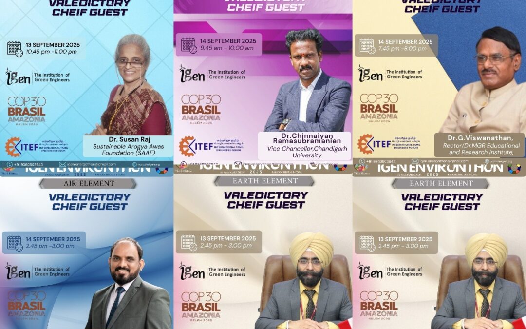 Green Welcome to all the Eminent Valedictory Guests representing the PANCHABHUTAS – the Five Elements: Earth, Water, Fire, Air, and Space. 🌍💧🔥🌬🌌