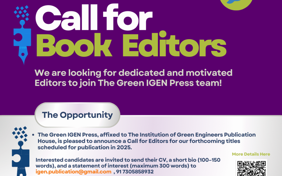 📢 Call for Editors – The Green IGEN Press (2025 Titles)